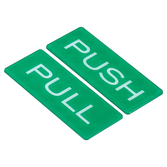 Uxcell Push Pull Door Sign Acrylic Self Adhesive Rectangle Sticker Green 2 Pack