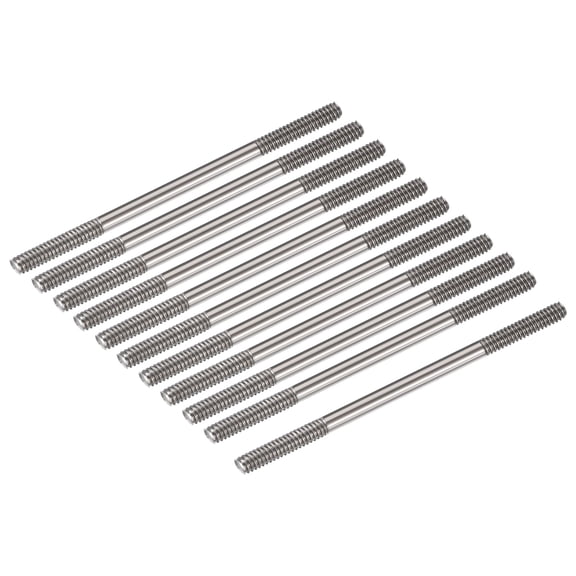 Uxcell Push Rod Connector Double End Threaded Rod 304 Stainless Steel for DIY RC Car,Boat,Car,M2x30mm,Pack of 15