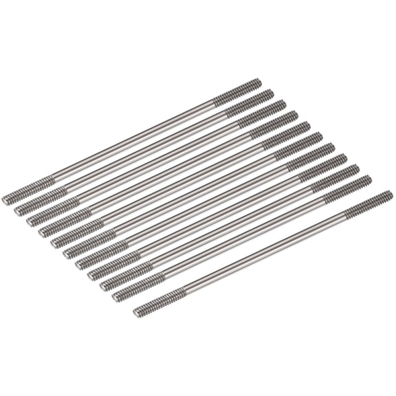 Uxcell Push Rod Connector Double End Threaded Rod 304 Stainless Steel for DIY RC Car,Boat,Car,M2x45mm,Pack of 15