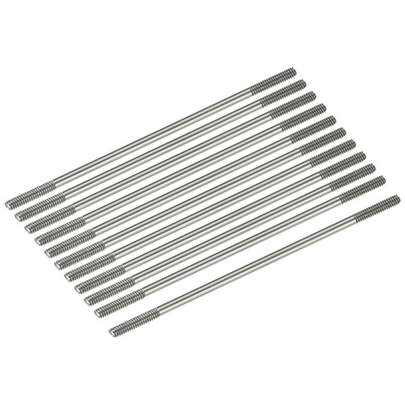 Uxcell Push Rod Connector Double End Threaded Rod 304 Stainless Steel for DIY RC Car,Boat,Car,M2x55mm,Pack of 15