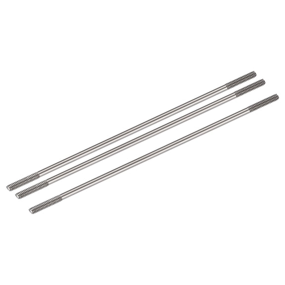 Uxcell Push Rod Connector Double End Threaded Rod 304 Stainless Steel for DIY RC Car,Boat,Car,M2x75mm,Pack of 3