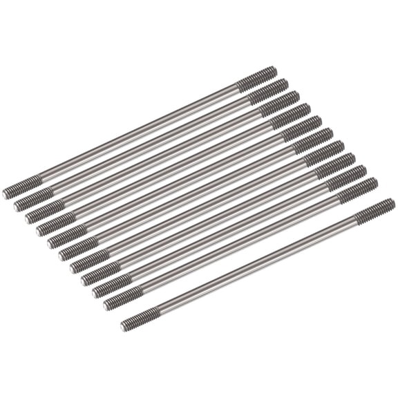 Uxcell Push Rod Connector Double End Threaded Rod 304 Stainless Steel for DIY RC Car,Boat,Car,M3x75mm,Pack of 15