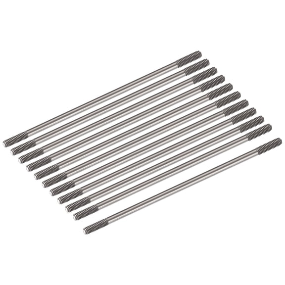 Uxcell Push Rod Connector Double End Threaded Rod 304 Stainless Steel for DIY RC Car,Boat,Car,M3x85mm,Pack of 15