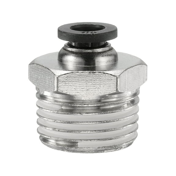 Uxcell Push to Connect Fitting 1/4" x 1/2" Thread Straight Union Fitting, Black