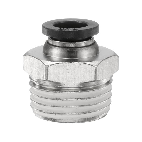 Uxcell Push to Connect Fitting 5/16" x 1/2" Thread Straight Union Fitting, Black
