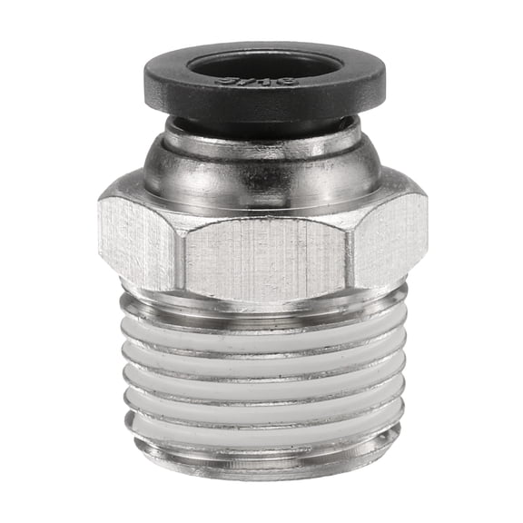 Uxcell Push to Connect Fitting 5/16" x 3/8" Thread Straight Union Fitting, Black