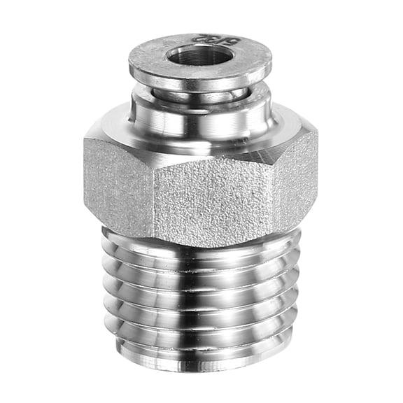 Uxcell Push to Connect Fitting 5/32" x 1/4" Thread Stainless Steel Straight Union