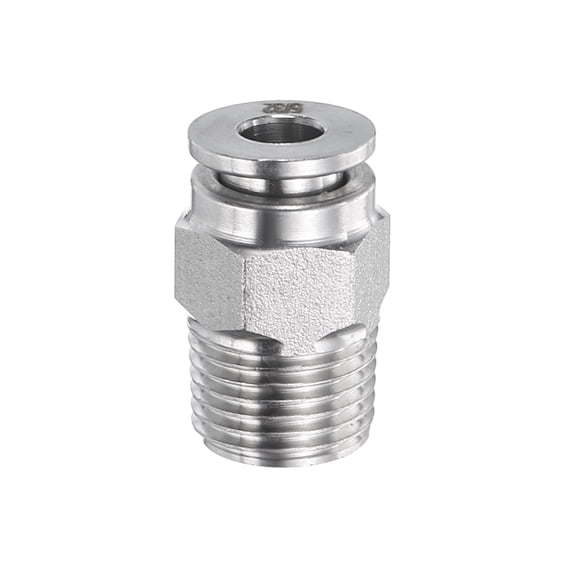 Uxcell Push to Connect Fitting 5/32" x 1/8" Thread Stainless Steel Straight Union