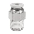 thumbnail image 1 of Uxcell Push to Connect Fitting 5/32" x 1/8" Thread Straight Union Fitting, White, 1 of 7