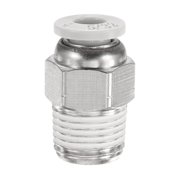 Uxcell Push to Connect Fitting 5/32" x 1/8" Thread Straight Union Fitting, White