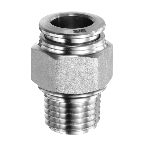 Uxcell Push to Connect Fittings 3/8" x 1/4" Thread Stainless Steel Straight Union