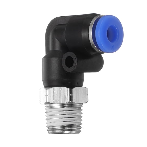 Uxcell Push to Connect Fittings 5/32 to NPT1/8 Male Plastic Elbows Fitting Blue