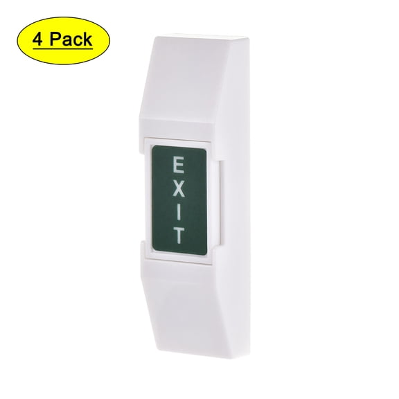 Uxcell Push to Exit Button Release Switch Door Access Control System PC Panel 76mmx23mm 12V 3A White 4Pcs