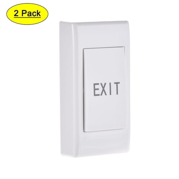 Uxcell Push to Exit Button Release Switch Door Access Control System PC Panel 86mm x 43mm DC 12V 3A White 2 Pack