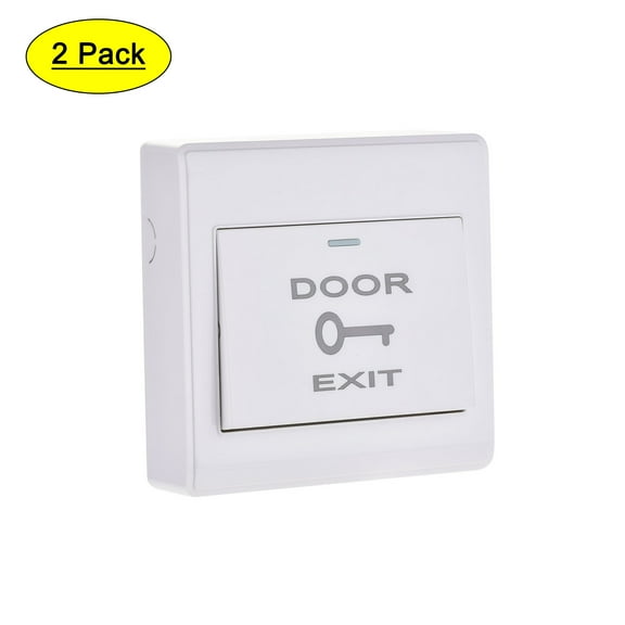 Uxcell Push to Exit Button Release Switch Door Access Control System PC Panel 86mmx86mm 12V 3A White 2 Pack