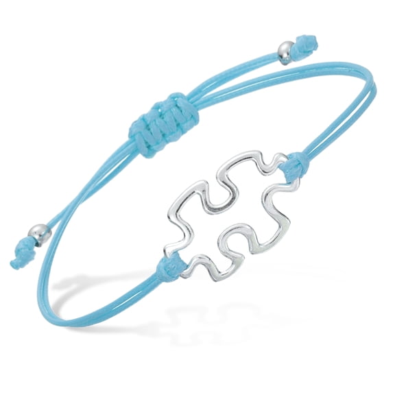 Uxcell Puzzle String Bracelet, Adjustable Handmade Braided Cords Rope Bracelet with Pendant for Friendship DIY Craft Jewelry Decoration, Light Blue