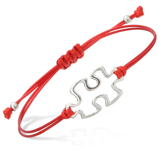 Uxcell Puzzle String Bracelet, Adjustable Handmade Braided Cords Rope Bracelet with Pendant for Friendship DIY Craft Jewelry Decoration, Red