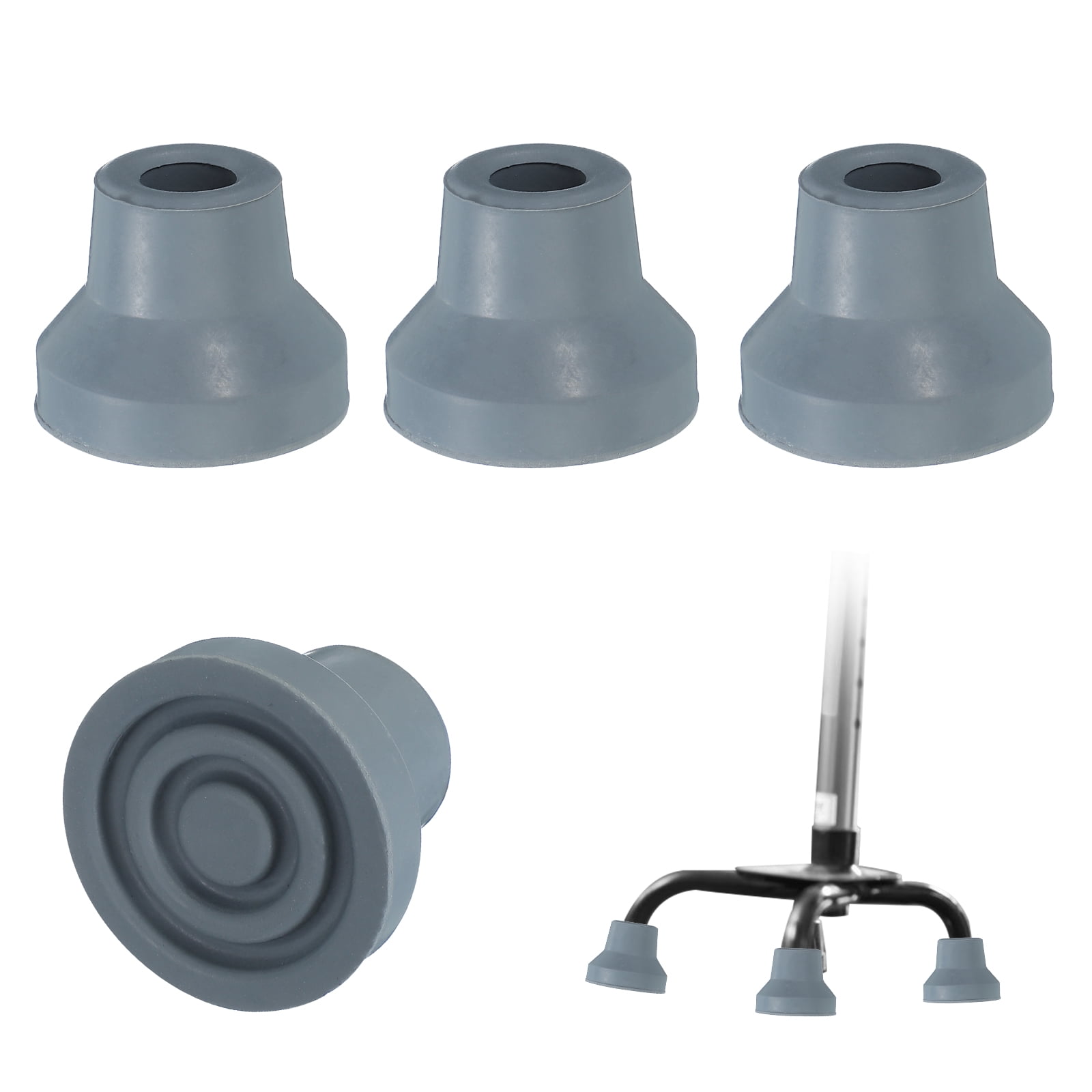 Quad Cane Tips 1/2 Inch, 4 Pcs Replacement Foot for Standing Stick ...