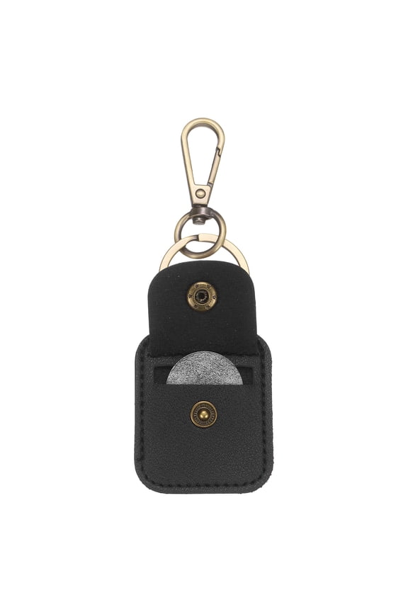 Quarter Leather Coin Holder, AA Medallion Snap Open Coin Display Holder for Collectible Challenge and Daily Carry Accessory, Black