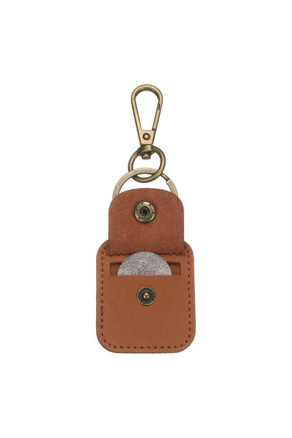 Quarter Leather Coin Holder, AA Medallion Snap Open Coin Display Holder for Collectible Challenge and Daily Carry Accessory, Brown