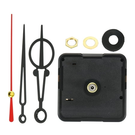 Uxcell Quartz Clock Movement 1/2" Shaft for 2 to 3mm Clocks Dial Thickness Black/Red 1 Set