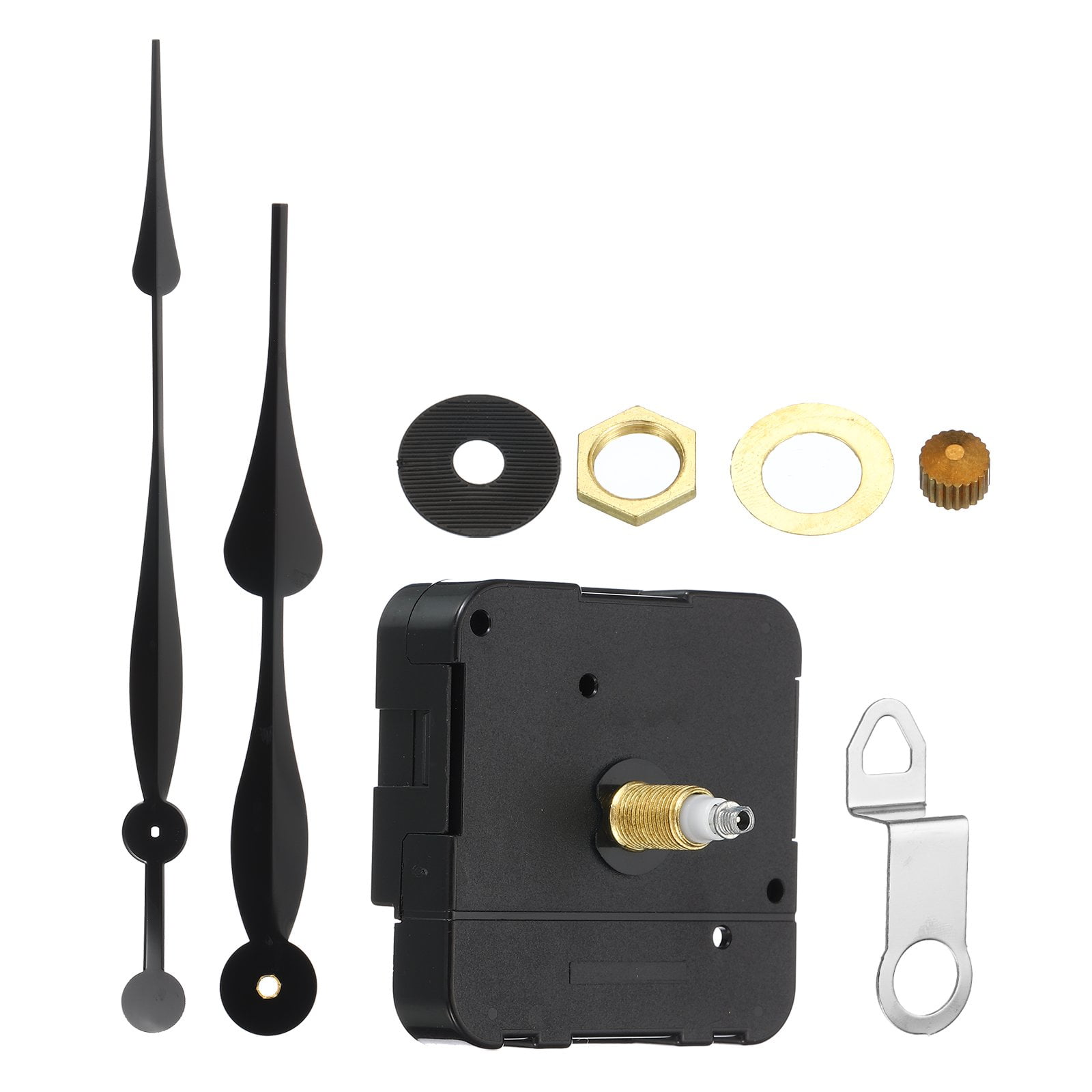 Uxcell Quartz Clock Movement with 12" Long Clock Hand 31mm Shaft for 19 to 21mm Dial Thick Black 1 Set
