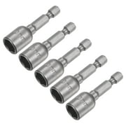 Uxcell Quick-Change Nut Driver Bit, 1/4" Hex Shank 10mm Magnetic Nut Setter Drill Bits, 1.89" Length, Metric 5 Pack