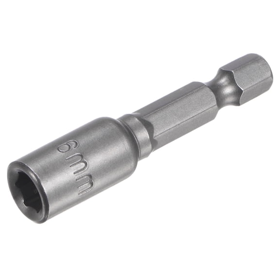 Uxcell Quick-Change Nut Driver Bit, 1/4" Hex Shank 6mm Magnetic Nut Setter Drill Bits, 1.89" Length, Metric