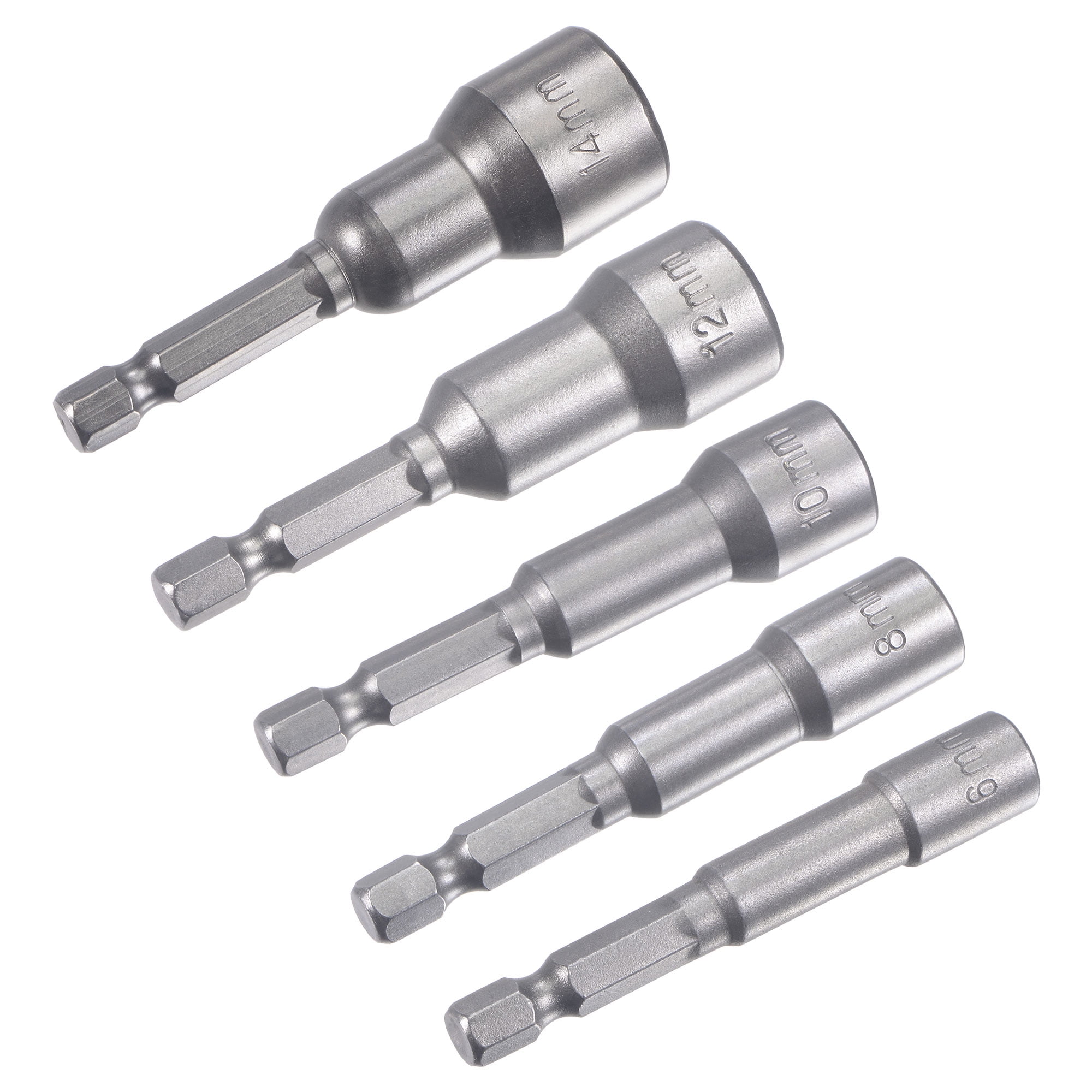 Uxcell QuickChange Nut Driver Bit Set, 1/4" Hex Shank 6mm 8mm 10mm