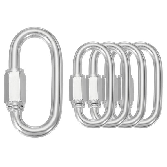Uxcell Quick Links Stainless Steel Chain Connector Large Opening Screw Chain Link D Shape Locking Looks M6 2.28"
