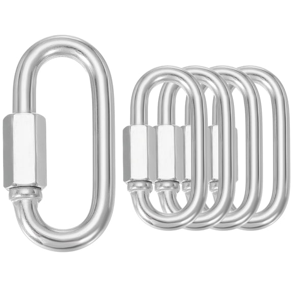 Uxcell Quick Links Stainless Steel Chain Connector Large Opening Screw Chain Link D Shape Locking Looks M8 2.95"