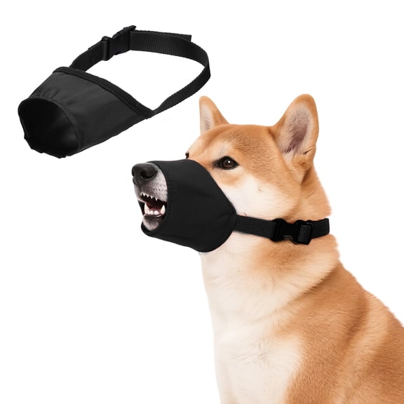 Uxcell Quick Muzzle, Dog Mouth Cover Adjustable Breathable Safety Protection Dog Muzzles No Bark Muzzle Anti-Biting Anti-Chewing (L, Black) for Long Snout Small Medium Large Puppies