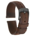 thumbnail image 1 of Uxcell Quick Release Grain Leather Watch Band 20mm Width Dark Brown Black, 1 of 6