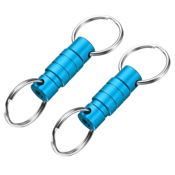 Uxcell Quick Release Keychain, Detachable Pull Apart Key Rings Clip Spring Split Snap Separate Keychains Lock Holder for Car Purse Bag Belt Blue 2