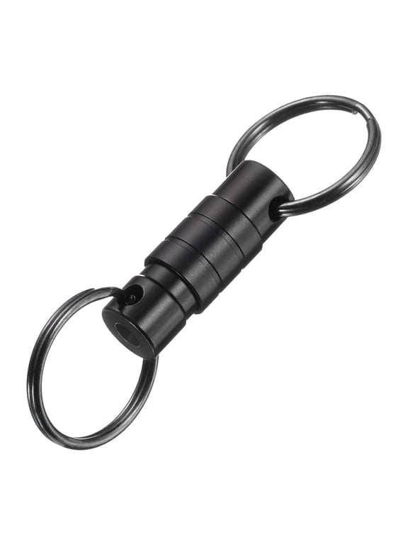 Quick Release Keychain, Detachable Pull Apart Key Rings Clip Spring Split Snap Separate Keychains Lock Holder for Car Purse Bag Belt Black 1