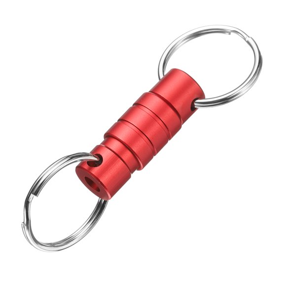 Uxcell Quick Release Keychain, Detachable Pull Apart Key Rings Clip Spring Split Snap Separate Keychains Lock Holder for Car Purse Bag Belt Wine Red 1