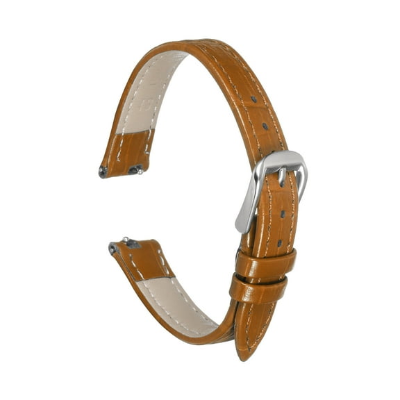 Uxcell Quick Release Leather Watch Band 13mm Embossed Pattern Leather Watch Strap Replacement for Men Women, Coffee