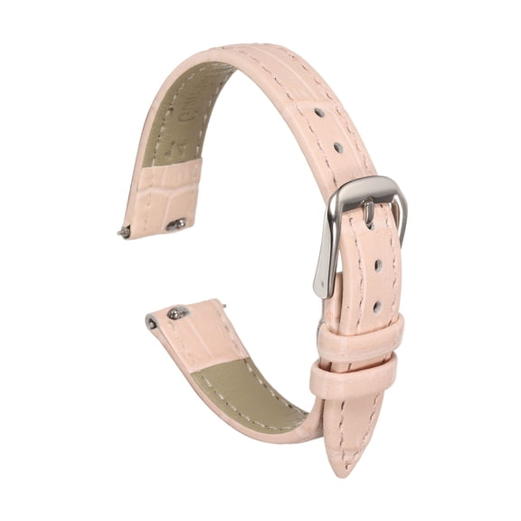 Uxcell Quick Release Leather Watch Band 14mm Embossed Pattern Leather Watch Strap Replacement for Men Women, Pink