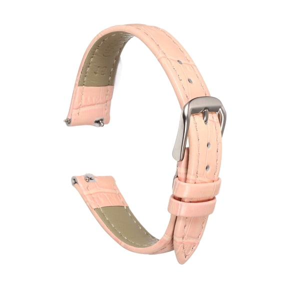 Uxcell Quick Release Leather Watch Band 15mm Embossed Pattern Leather Watch Strap Replacement for Men Women, Pink