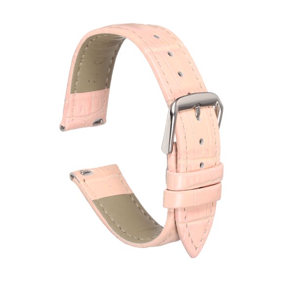 Uxcell Quick Release Leather Watch Band 19mm Embossed Pattern Leather Watch Strap Replacement for Men Women, Pink