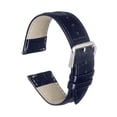 thumbnail image 1 of Uxcell Quick Release Leather Watch Band 24mm Embossed Pattern Leather Watch Strap Replacement for Men Women, Dark Blue, 1 of 6