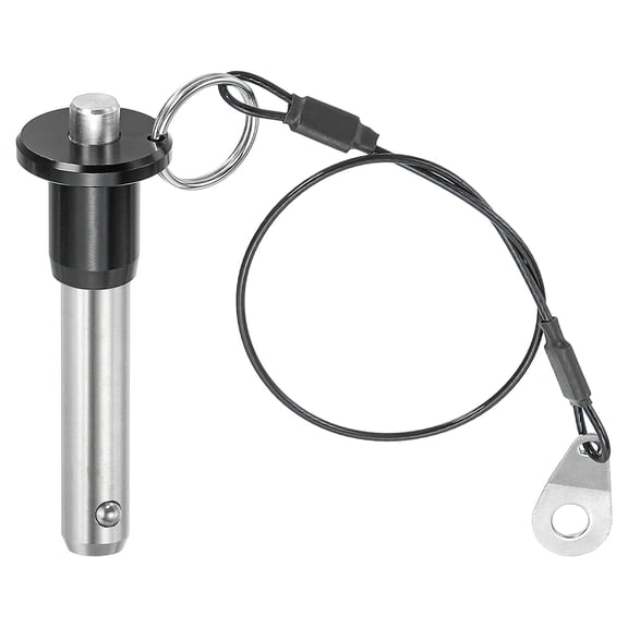 Uxcell Quick Release Pin 1/3 Inch Ball Locking Pin with Push Button Lanyard Cable 304 Stainless Steel Equipment 1.97 Inch