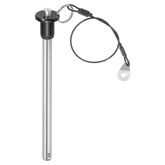 Uxcell Quick Release Pin 2/5 Inch Ball Locking Pin with Push Button Lanyard Cable 304 Stainless Steel Equipment 1.57 Inch