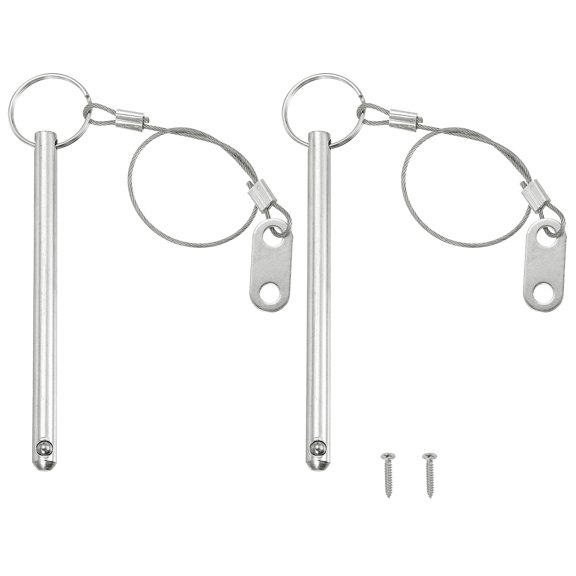Uxcell Quick Release Pin, Carbon Steel Bimini Top Pin with Wire for Audio Marine 8 x 55mm