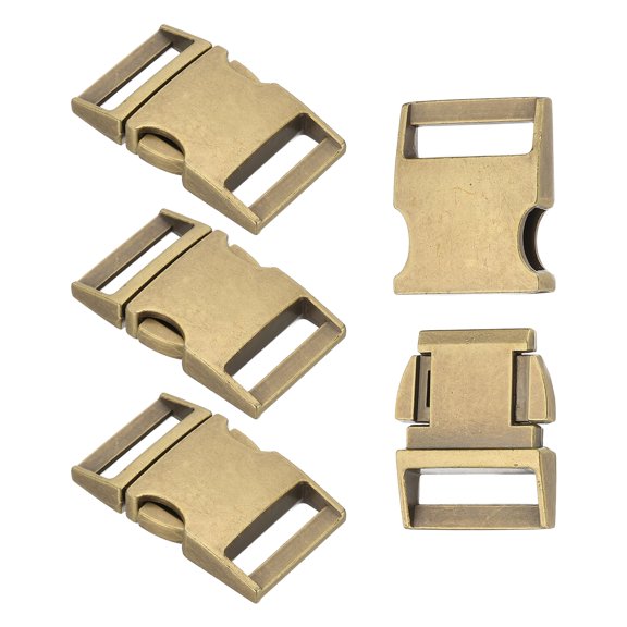 Uxcell Quick Side Release Buckle, Metal Replacement Clips for Backpack Straps and Dog Collars Bronze 1 Inch