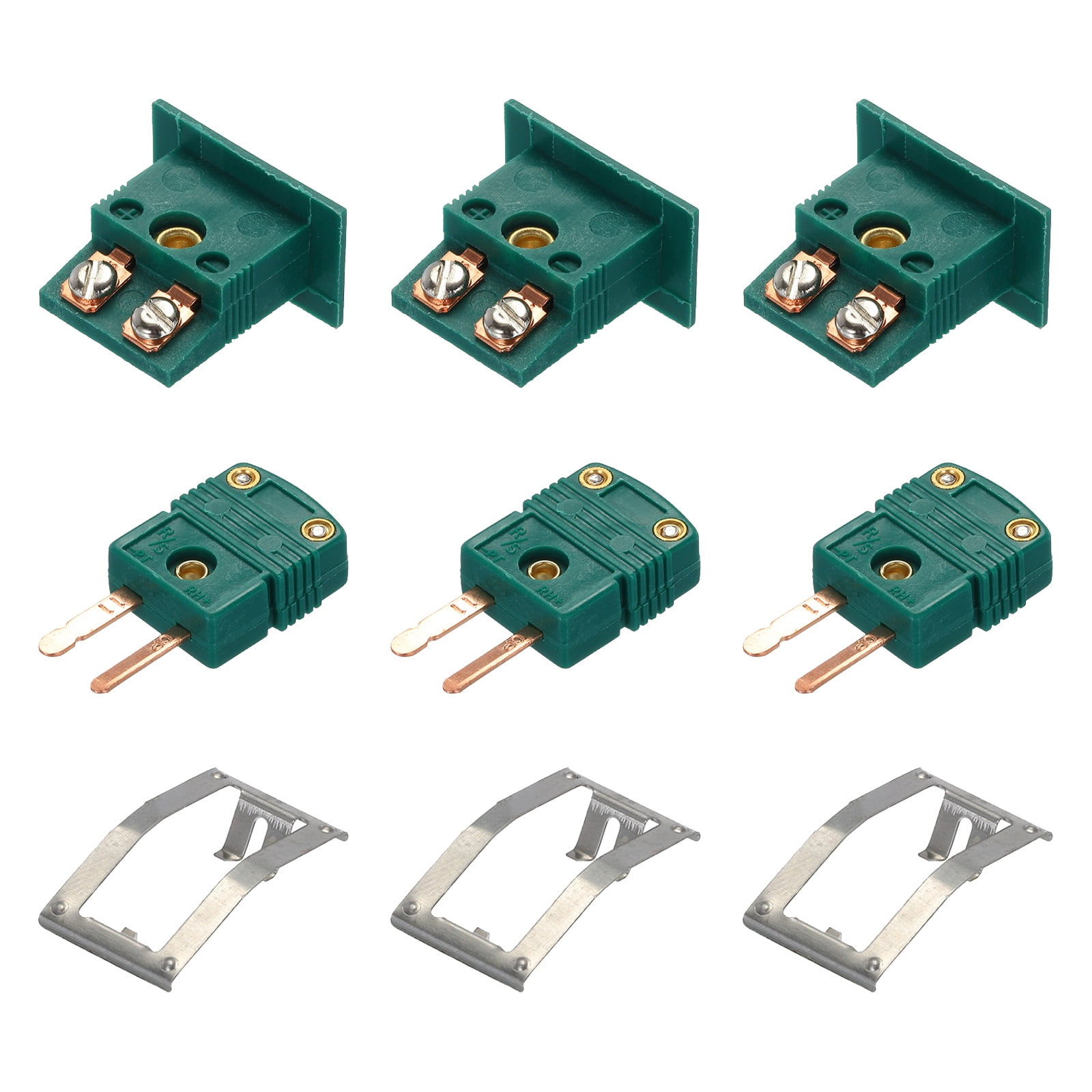 Uxcell R/S Type Thermocouple Wire Connectors Male Plug with Panel Mount ...