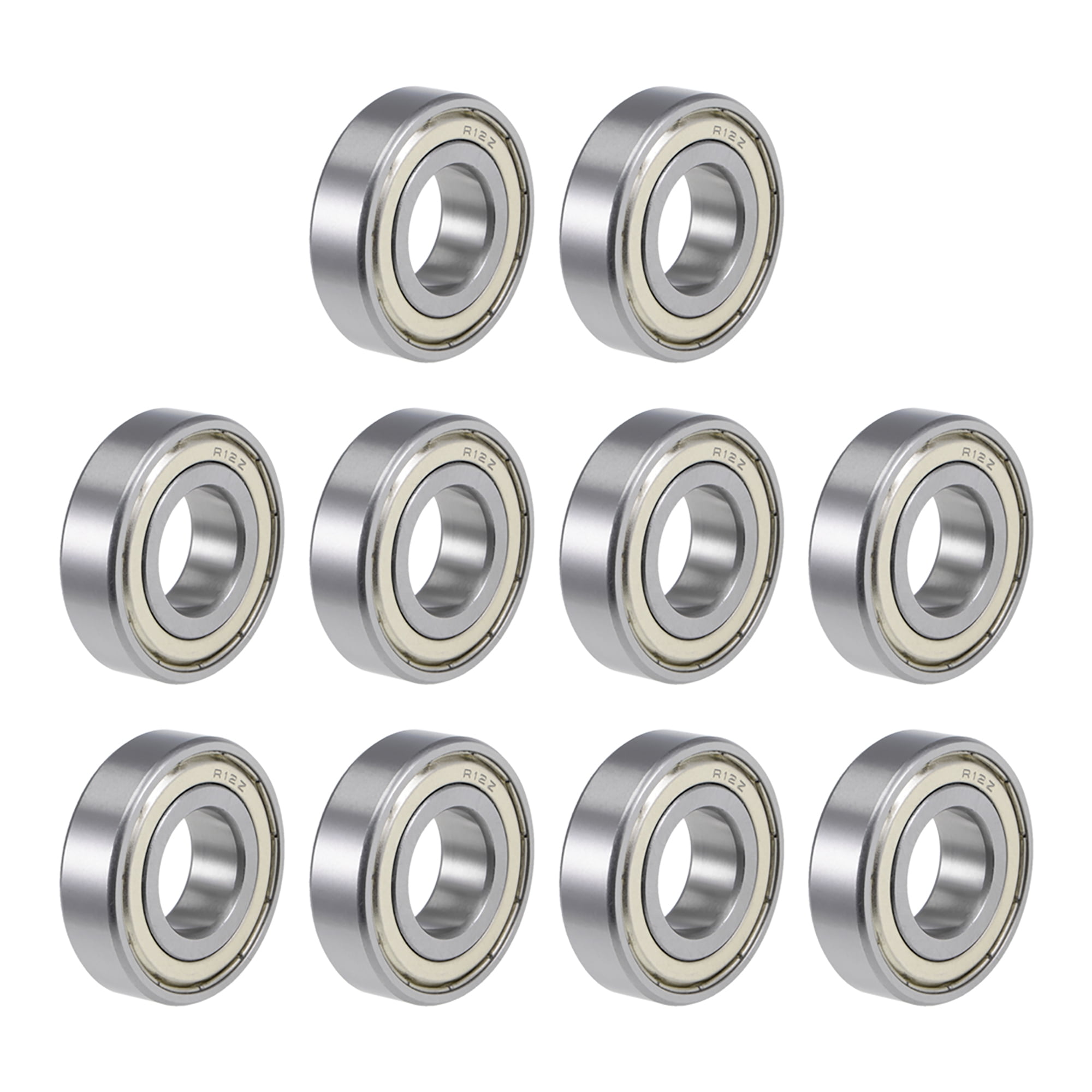 Uxcell R12ZZ Ball Bearings 2-Pack - 3/4"x1-5/8"x7/16" Double Shielded Chrome Steel For Motors & Skateboards