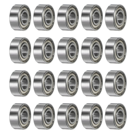 Uxcell R3ZZ Miniature Ball Bearings 3/16"x1/2"x10/51" Chrome Steel Double Shield 20 Pack
