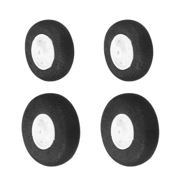 Uxcell RC Airplane Wheels Set, 1"/1.2" Dia RC Airplane Aircraft Sponge Wheels RC Aircraft Foam Wheel Replacement for DIY RC Model Plane Aircraft RC Helicopter Pack of 4