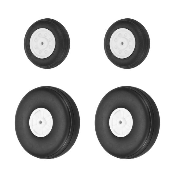 Uxcell RC Airplane Wheels Set, 1"/2.8" Dia RC Airplane Aircraft Rubber Foam Wheel Replacement for DIY Model Plane Aircraft Helicopter Pack of 4